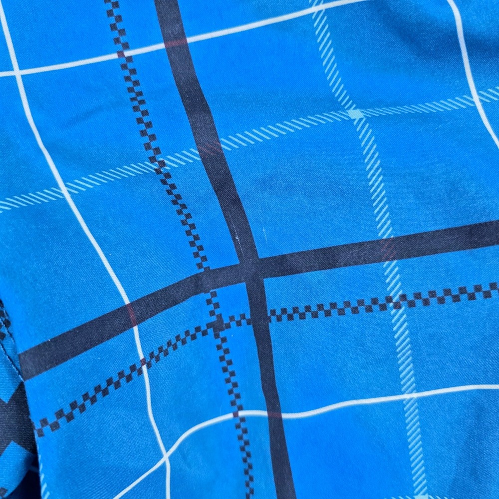 Vintage Quiksilver Mens Blue Plaid Board Shorts Swim Trunks Size 34 Surf - Picture 9 of 11